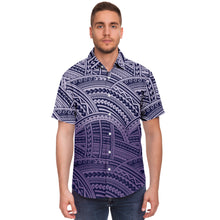 Polynesian Design Collar Shirt Atikapu 00289-Short Sleeve Button Down Shirt - AOP-Atikapu