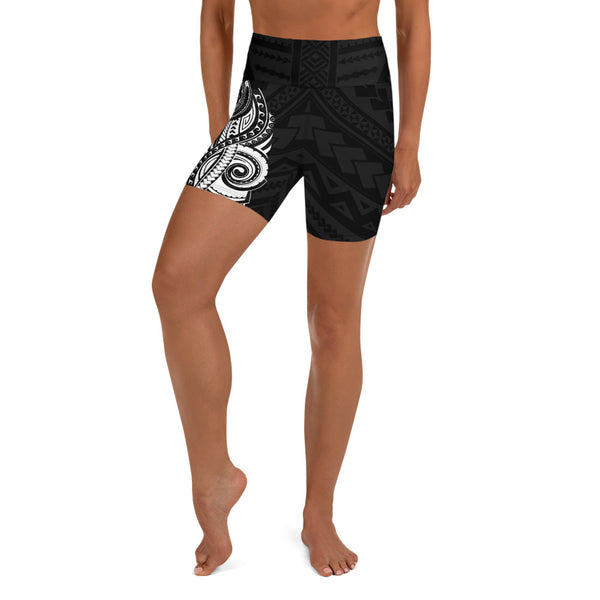 Polynesian Pattern Women's Yoga Shorts-Atikapu