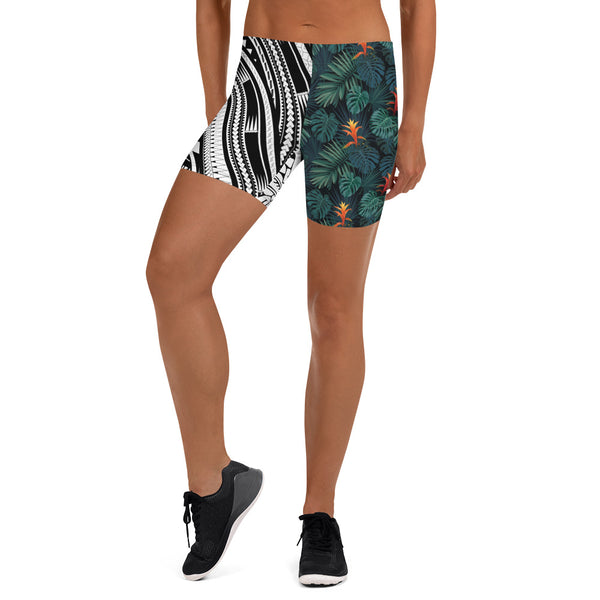 Polynesian Tribal Hibiscus Design Women's Regular Gym Leggings-Atikapu