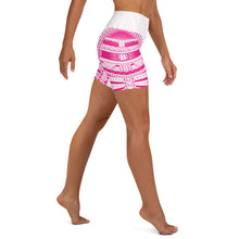 Samoan Tribal Women's Yoga Shorts Pink Color-Atikapu