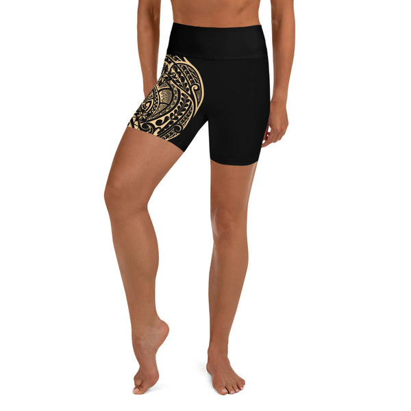 Polynesian Design Women's Yoga Shorts-Atikapu