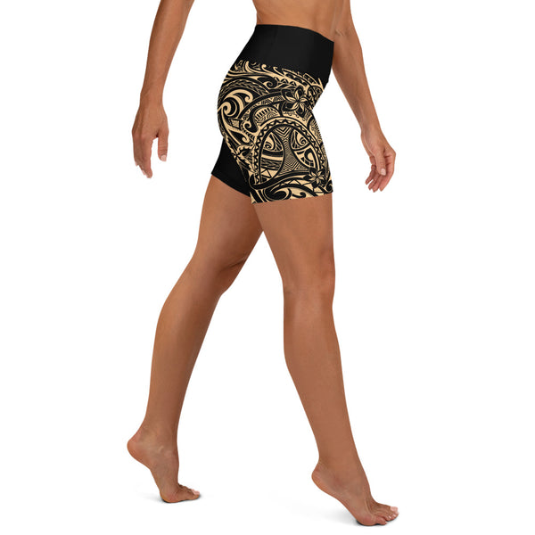 Polynesian Design Women's Yoga Shorts-Atikapu
