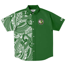 Liahona High School Shirt - Green-Short Sleeve Button Down Shirt - AOP-Atikapu