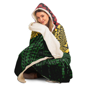 Polynesian Design Hooded Blanket Reggae Color-Hooded Blanket - AOP-Atikapu