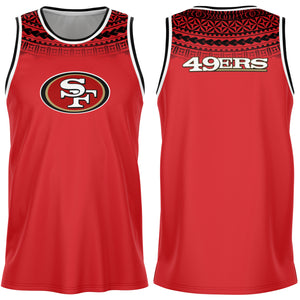 49ers Basketball Jersey - San Francisco 49ers Polynesian Basketball Jersey