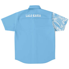 'Apifo'ou College Shirts - Blue-Short Sleeve Button Down Shirt - AOP-Atikapu