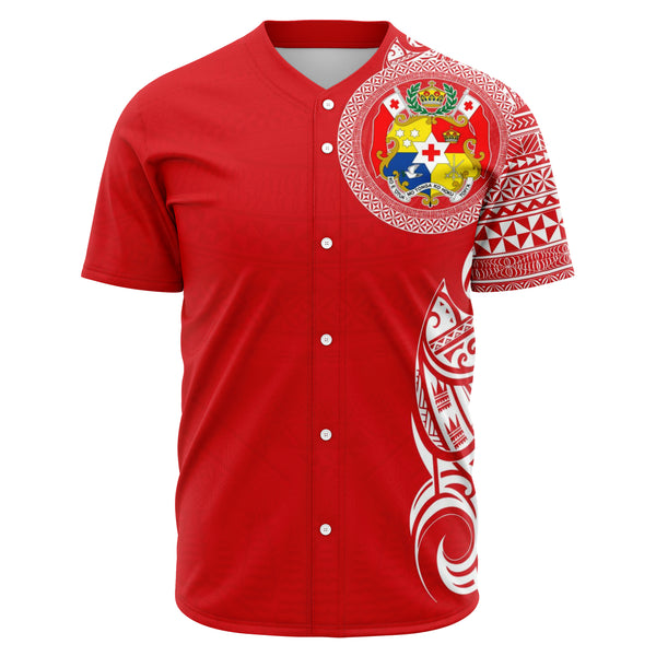 Tonga Baseball Jersey - Sila Tonga Shirt - Tongan Design Clothing with no stripe-Baseball Jersey - AOP-Atikapu