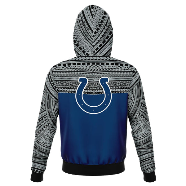 Polynesian Design Pullover Hoodie - Indianapolis Colts-Fashion Hoodie - AOP-Atikapu