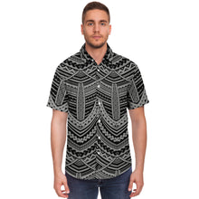 Polynesian Design Collar Shirt Atikapu 00292-Short Sleeve Button Down Shirt - AOP-Atikapu