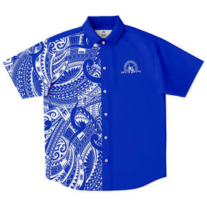 Tupou College Toloa Shirt-Short Sleeve Button Down Shirt - AOP-Atikapu