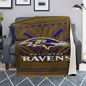 Baltimore Ravens Microfleece Blanket-Premium Microfleece Blanket - AOP-Atikapu