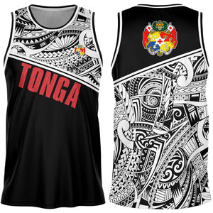 Tonga Basketball Jersey Black White