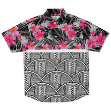 Polynesian Design Collar Shirt Atikapu 00283-Short Sleeve Button Down Shirt - AOP-Atikapu