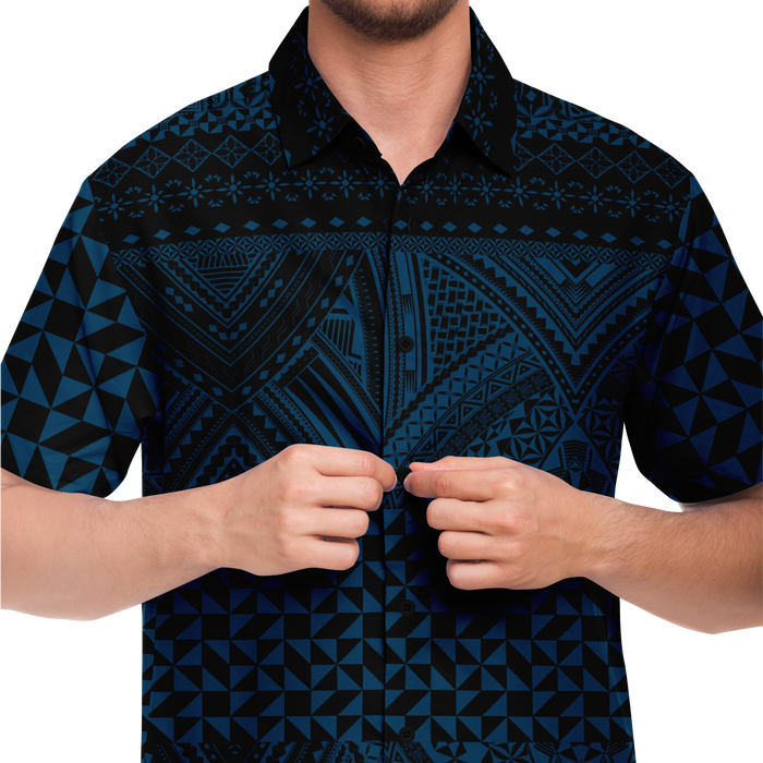 Polynesian Pattern Collar Shirt Atikapu 00293