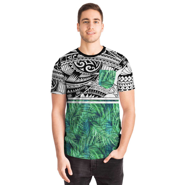 Polynesian Leaves Pocket T-shirts 1-Pocket T-shirt-Atikapu