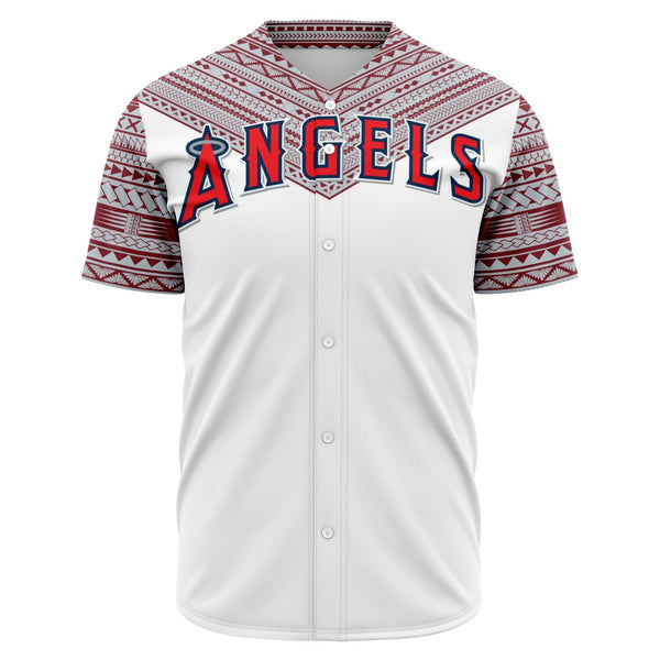 Los Angeles Angels Baseball Jersey Polynesian Designs-Baseball Jersey - AOP-Atikapu