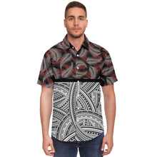 Polynesian Design Collar Shirt Atikapu 00282-Short Sleeve Button Down Shirt - AOP-Atikapu
