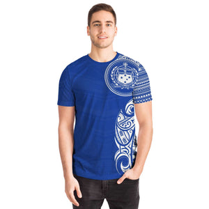Western Samoa Coat of Arms T-shirts Blue and White-T-shirt-Atikapu