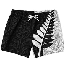 Maori Silver Fern Design Swim Trunks-Swim Trunks Men - AOP-Atikapu