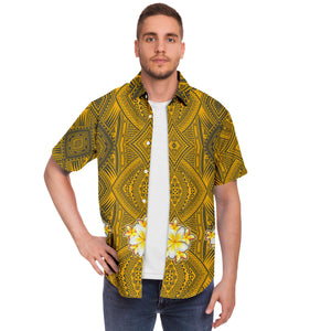 Polynesian Pattern Collar Shirt Atikapu 00294-Short Sleeve Button Down Shirt - AOP-Atikapu