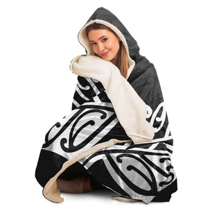 Maori Design Hooded Blanket - Maori Fern Hooded Blanket-Hooded Blanket - AOP-Atikapu