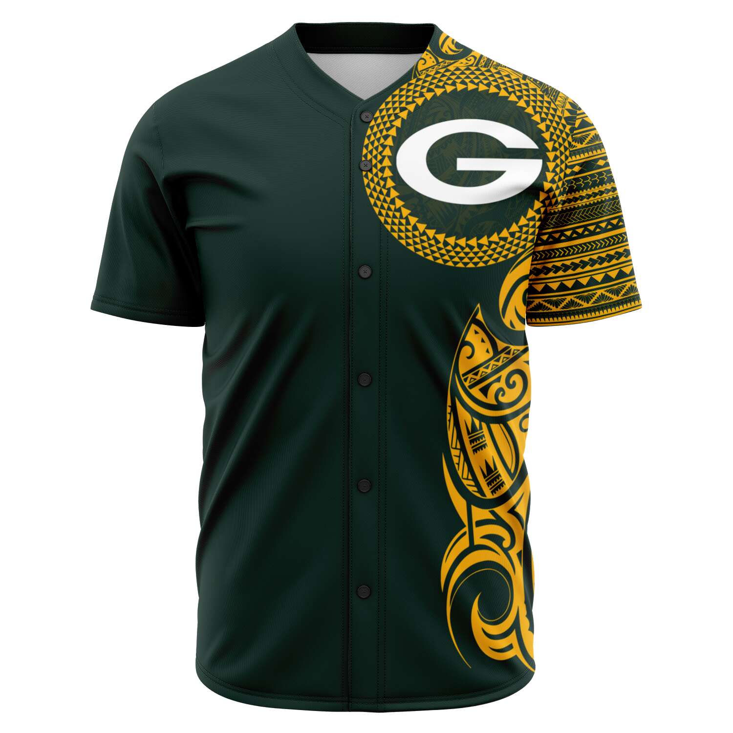 NFL Green Bay Packers Baseball Jersey Symbol Fire Rugby Ball Football Field Yellow  Jersey Shirt in 2023