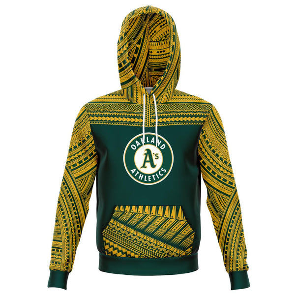 Polynesian Design Pullover Hoodie - Oakland Athletics-Fashion Hoodie - AOP-Atikapu