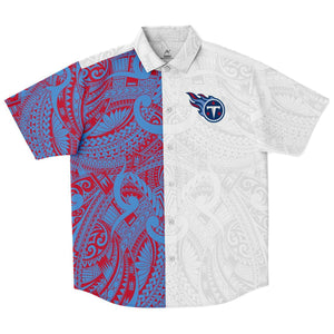 Tennessee Titans Collar Shirts-Short Sleeve Button Down Shirt - AOP-Atikapu
