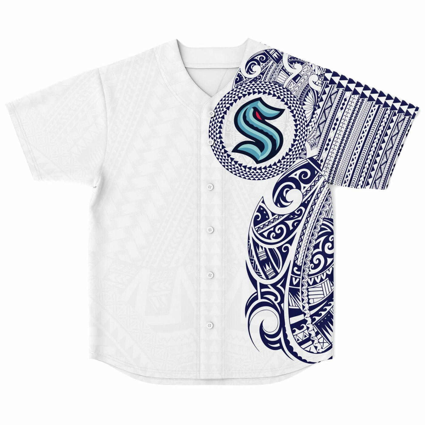 Mitchell & Ness Seattle Kraken Baseball Jersey - White - S Each