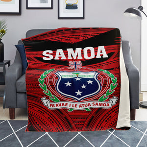 Western Samoa Microfleece Blankets Red-Premium Microfleece Blanket - AOP-Atikapu