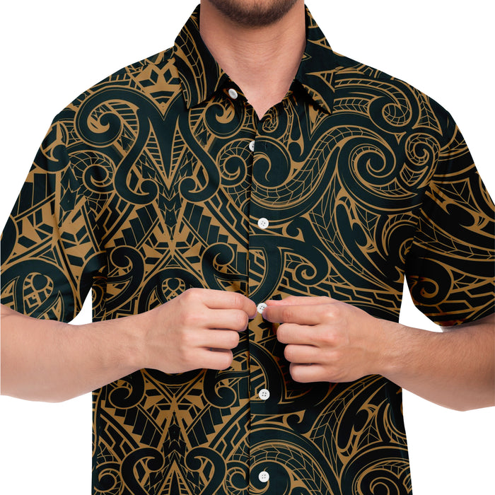 Polynesian Design Collar Shirt Atikapu 00287