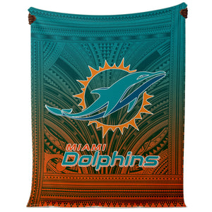 Miami Dolphins Microfleece Blanket-Premium Microfleece Blanket - AOP-Atikapu