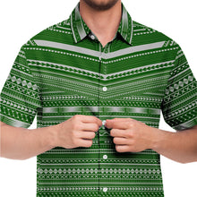 Polynesian Pattern Collar Shirt Atikapu 00297-Short Sleeve Button Down Shirt - AOP-Atikapu