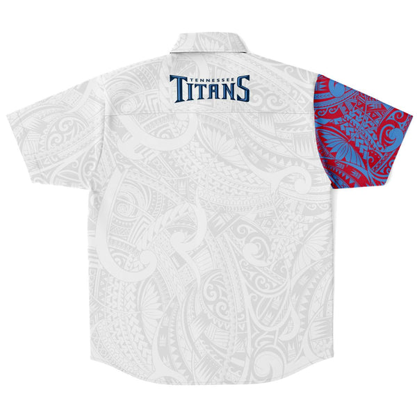 Tennessee Titans Collar Shirts-Short Sleeve Button Down Shirt - AOP-Atikapu