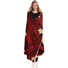 Polynesian Design Hooded Blanket Hibiscus-Hooded Blanket - AOP-Atikapu