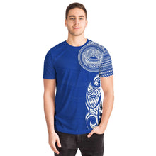 American Samoa Coat of Arms T-shirts Blue and White-T-shirt-Atikapu