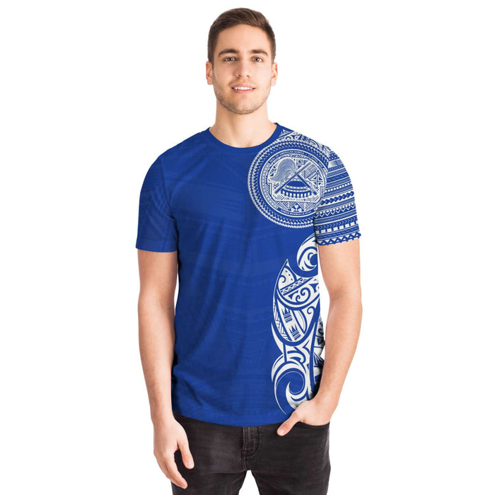 American Samoa Coat of Arms T-shirts Blue and White