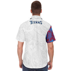 Tennessee Titans Collar Shirts-Short Sleeve Button Down Shirt - AOP-Atikapu