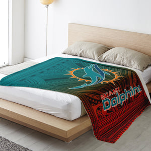 Miami Dolphins Microfleece Blanket-Premium Microfleece Blanket - AOP-Atikapu