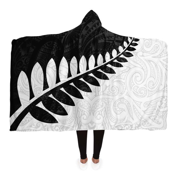 Silver Fern of New Zealand Hooded Blankets - Maori Design Blankets