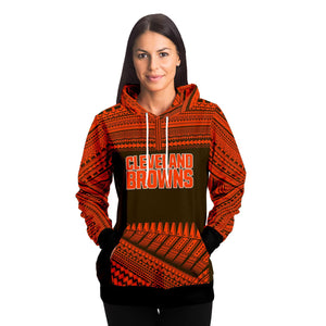 Polynesian Design Pullover Hoodie - Cleveland Browns-Fashion Hoodie - AOP-Atikapu