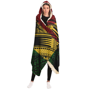 Polynesian Design Bob Marley Hooded Blanket-Hooded Blanket - AOP-Atikapu