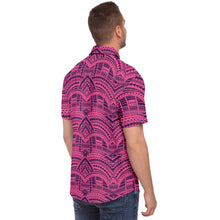 Polynesian Design Collar Shirt Indigo Violet - Atikapu 00285-Short Sleeve Button Down Shirt - AOP-Atikapu