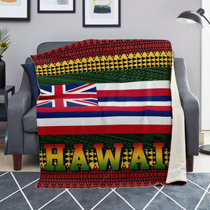 Hawaiian Flag Blanket - Hawaiian Design Microfleece Blanket-Premium Microfleece Blanket - AOP-Atikapu