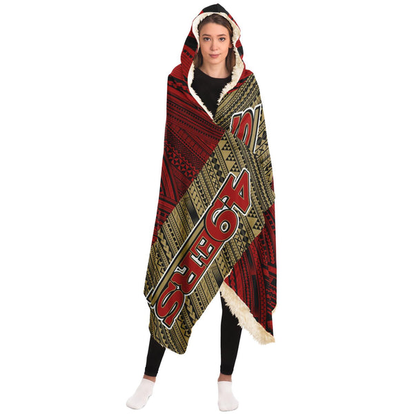 Polynesian Design Hooded Blanket - San Francisco 49ers-Hooded Blanket - AOP-Atikapu