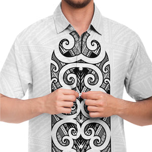 Polynesian Design Collar Shirt Atikapu 00295-Short Sleeve Button Down Shirt - AOP-Atikapu
