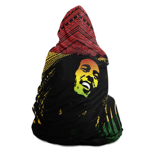 Polynesian Design Bob Marley Hooded Blanket-Hooded Blanket - AOP-Atikapu