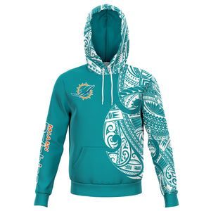Miami Dolphins Hoodies - Polynesian Design Dolphins Hoodies-Fashion Hoodie - AOP-Atikapu