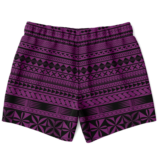 Polynesian Design Purple Style Men's Swim Trunks-Swim Trunks Men - AOP-Atikapu