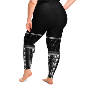 Samoan Malu Design Plus Size Leggings-Plus Size Legging - AOP-Atikapu